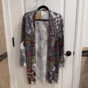 Chico's Vibrant Paisley Cardigan, size 1 Petite